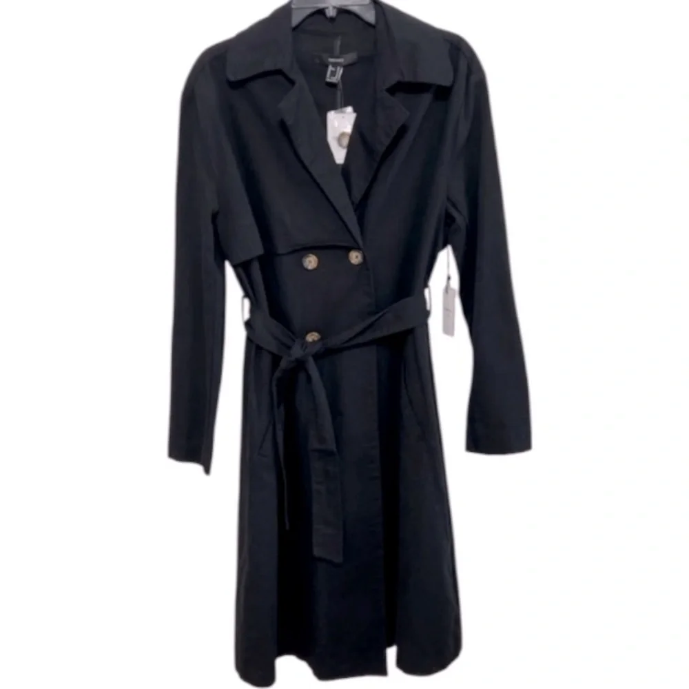 New Forever21  Black Double-Breasted Women's Coat size S - Picture 2 of 5